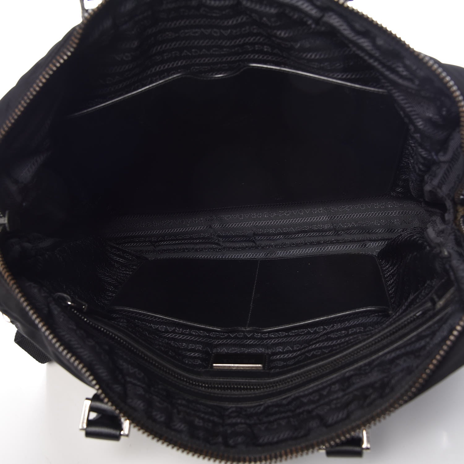 Prada Tessuto Nylon Saffiano Metal Triangle Logo Work Bag Black 5 of 34