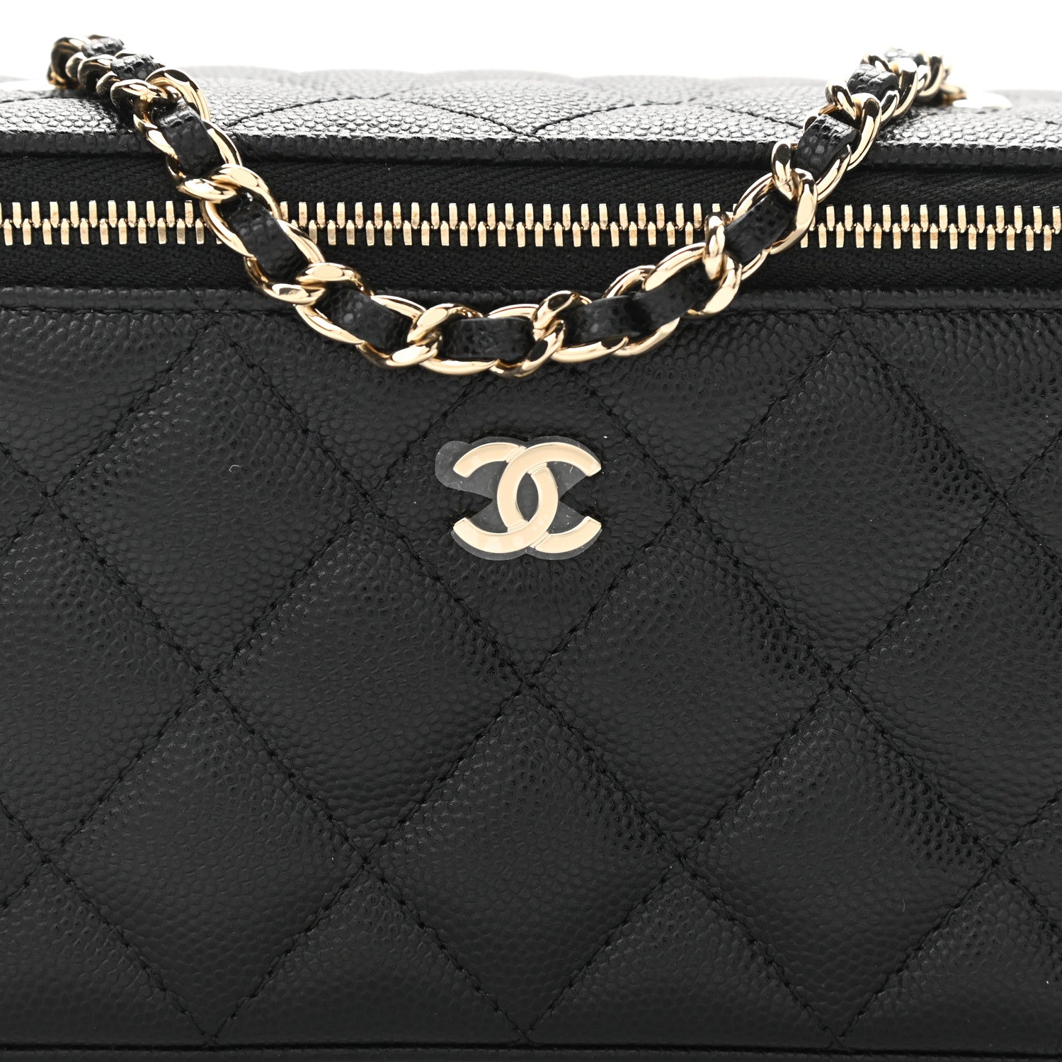 Chanel Caviar Quilted Small Vanity Case With Chain Black 8 of 11