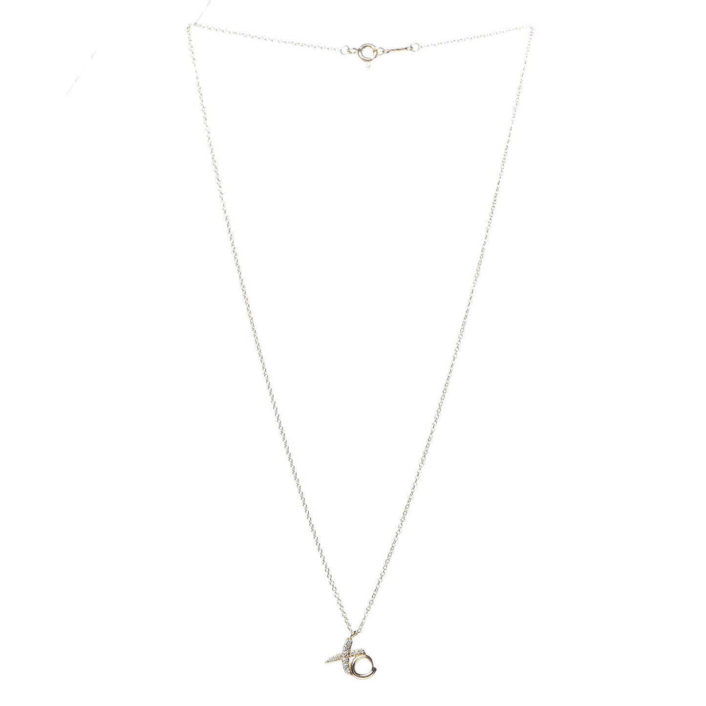 18K Yellow Gold Diamond Paloma Picasso Love & Kisses Pendant Necklace
