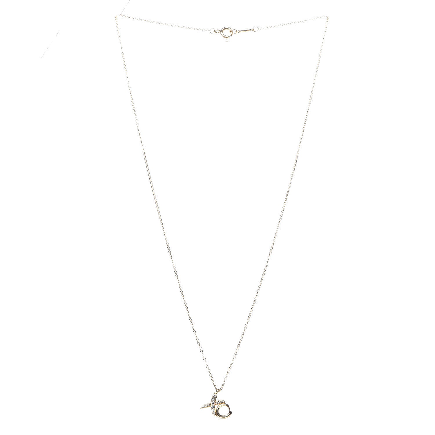 Tiffany 18K Yellow Gold Diamond Paloma Picasso Love & Kisses Pendant Necklace 3 of 6