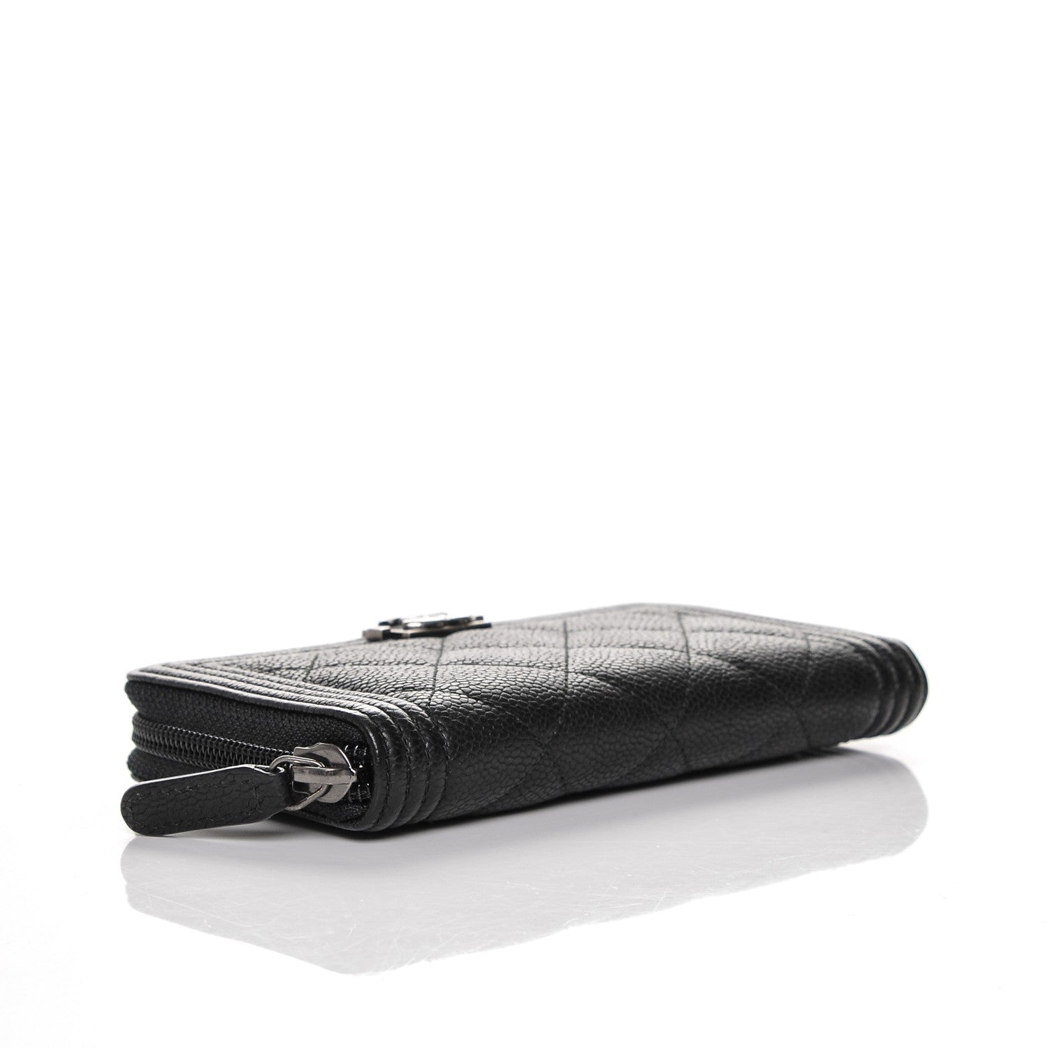 Chanel Caviar Quilted Small Boy Zip Around Wallet Black 4 of 8