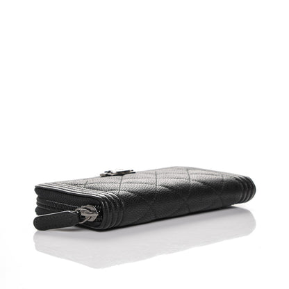 Chanel Caviar Quilted Small Boy Zip Around Wallet Black 4 of 8