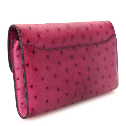 Hermes Ostrich Constance Long Wallet Rose Poupre 3 of 12