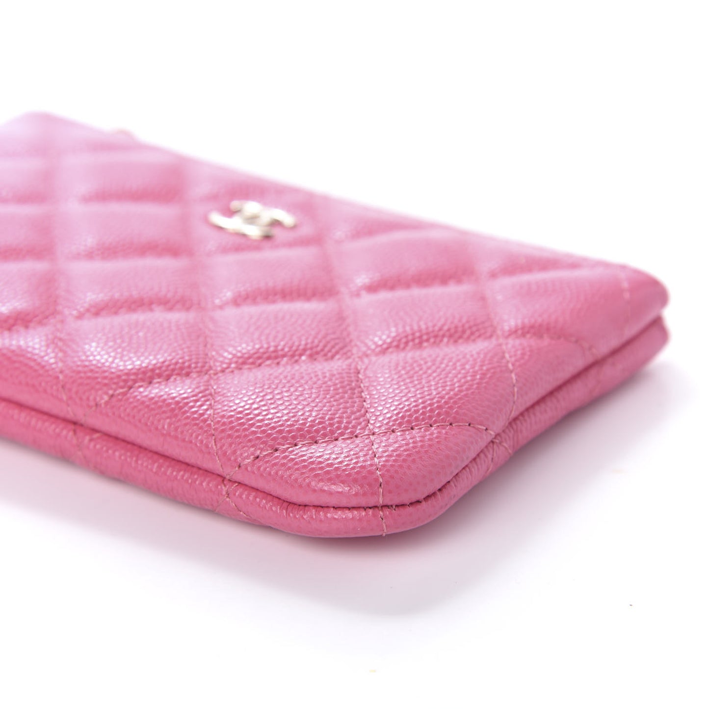 Caviar Quilted Small Cosmetic Case Pink