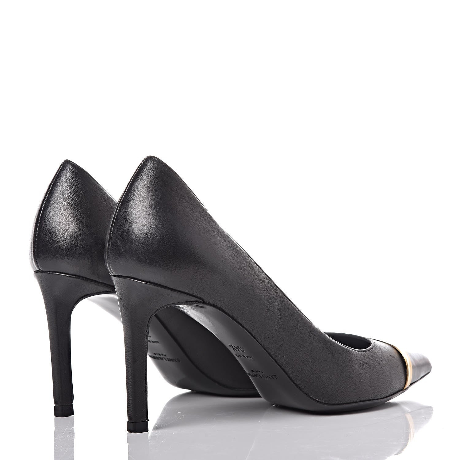 Saint Laurent Leather Classic Paris 80 Cap Toe Escarpin Pumps 34.5 Black 7 of 22