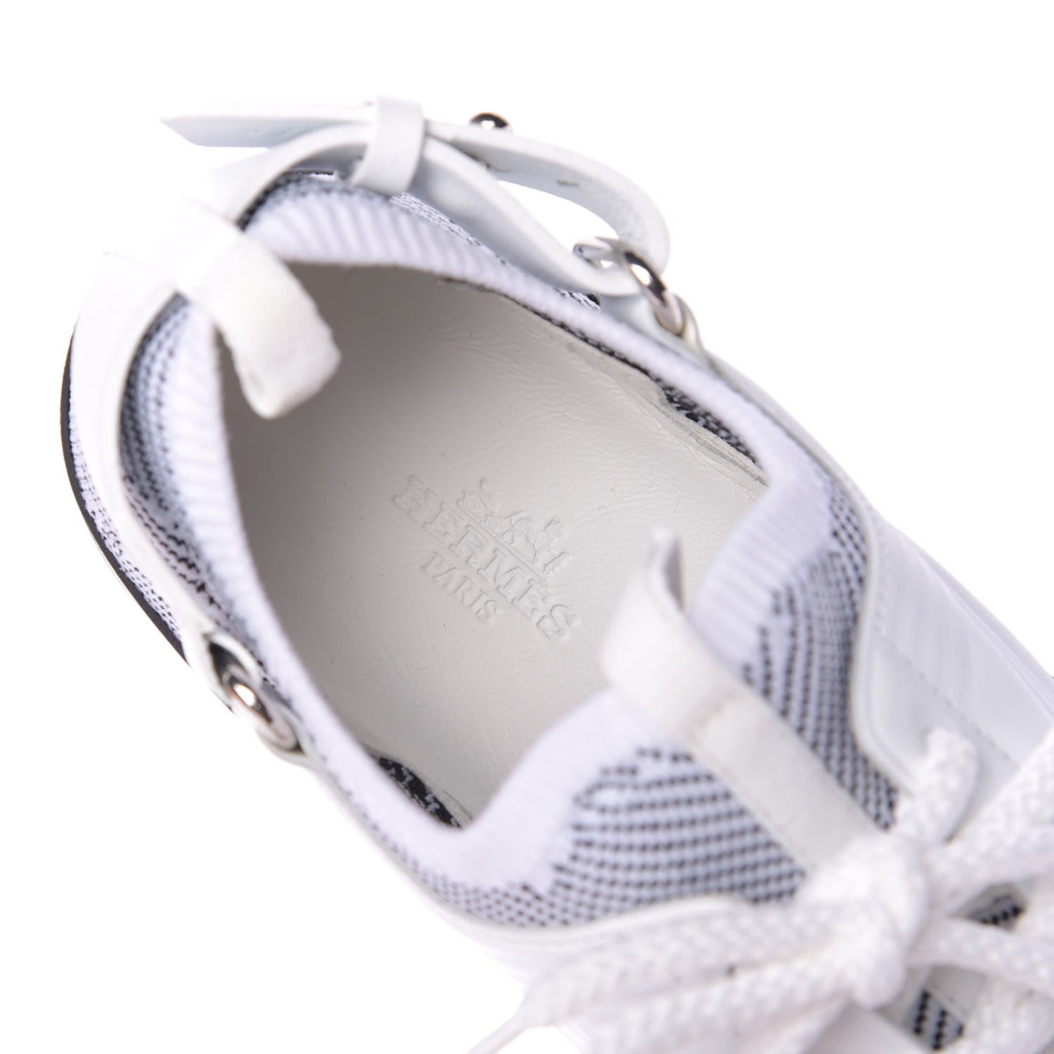 Hermes Calfskin Womens Athlete Sneakers 37 White Multicolor 8 of 10