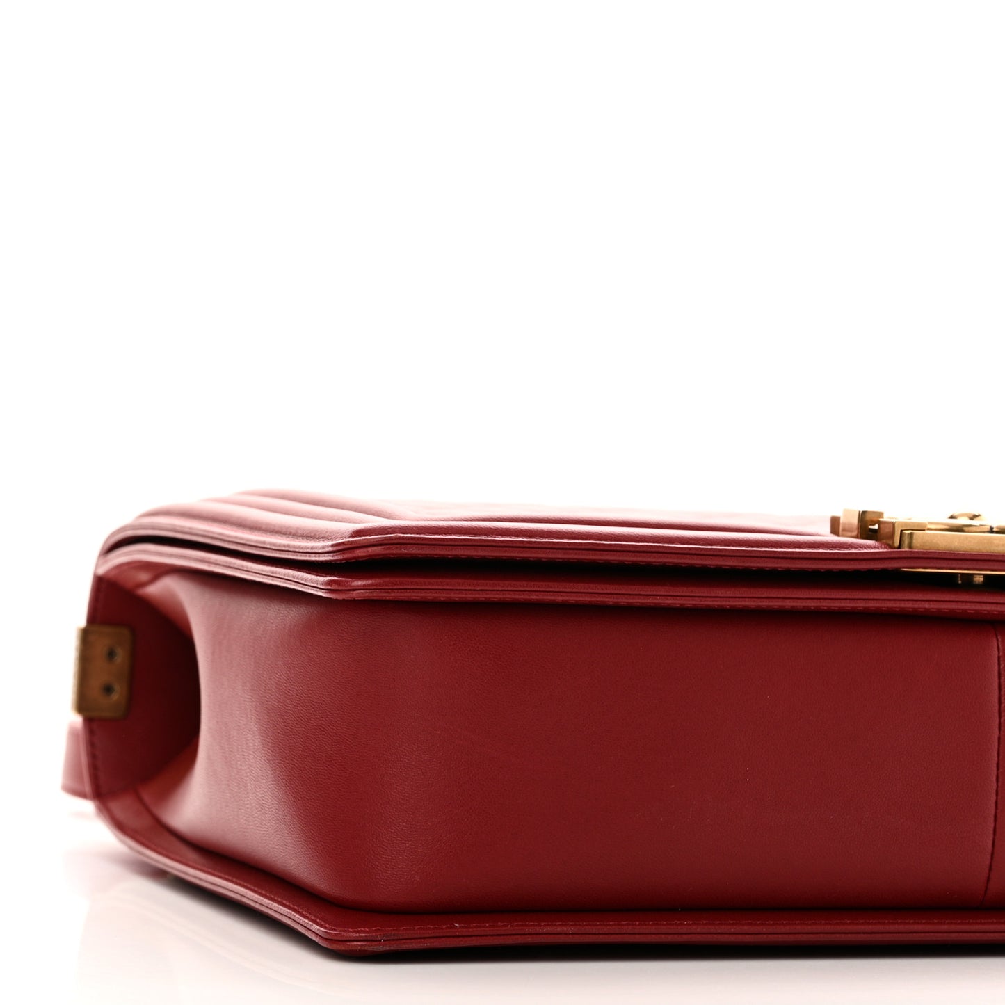 Lambskin Quilted Large Boy Flap Red