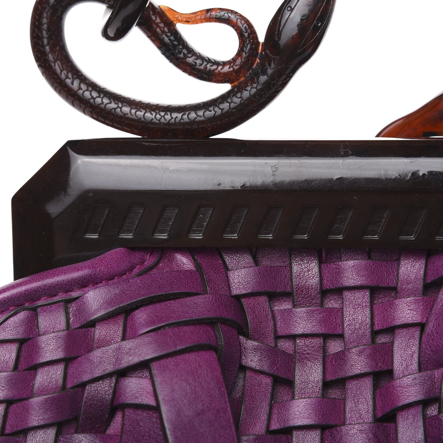 Calfskin Samourai 1947 Intrecciato Frame Bag Fuchsia