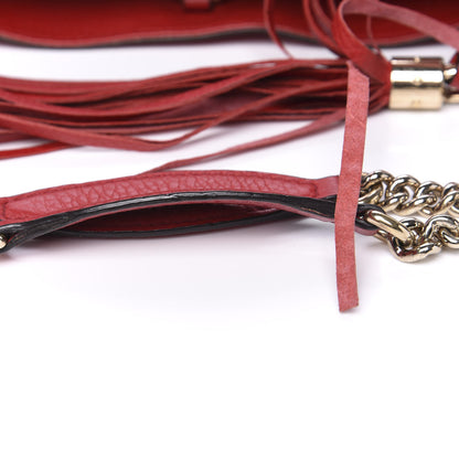 Gucci Pebbled Calfskin Medium Soho Chain Shoulder Bag Red 9 of 10