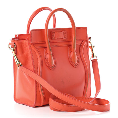 Celine Smooth Calfskin Nano Luggage Fluo Orange 2 of 13