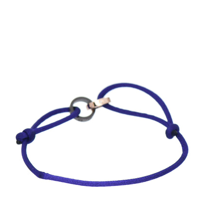 Cartier 18K Pink Gold Ceramic 4 Diamond LOVE Cord Bracelet Purple 2 of 3