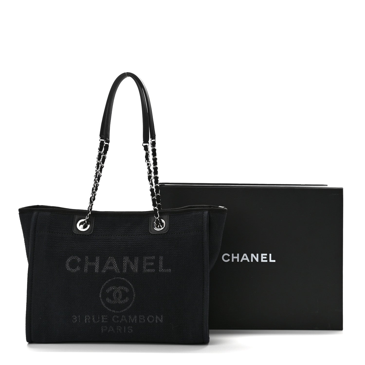 Chanel Mixed Fibers Small Deauville Tote Black 12 of 12