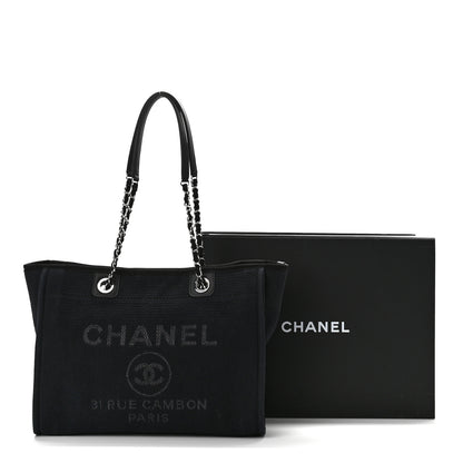 Chanel Mixed Fibers Small Deauville Tote Black 12 of 12
