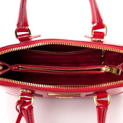 Prada Saffiano Vernice Small Promenade Tote Rosso 5 of 11