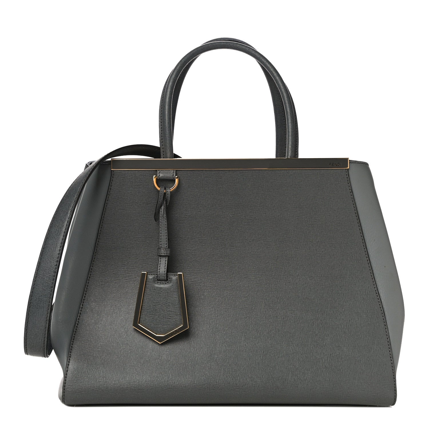 Fendi Vitello Elite Regular 2Jours Tote Grey 1 of 11