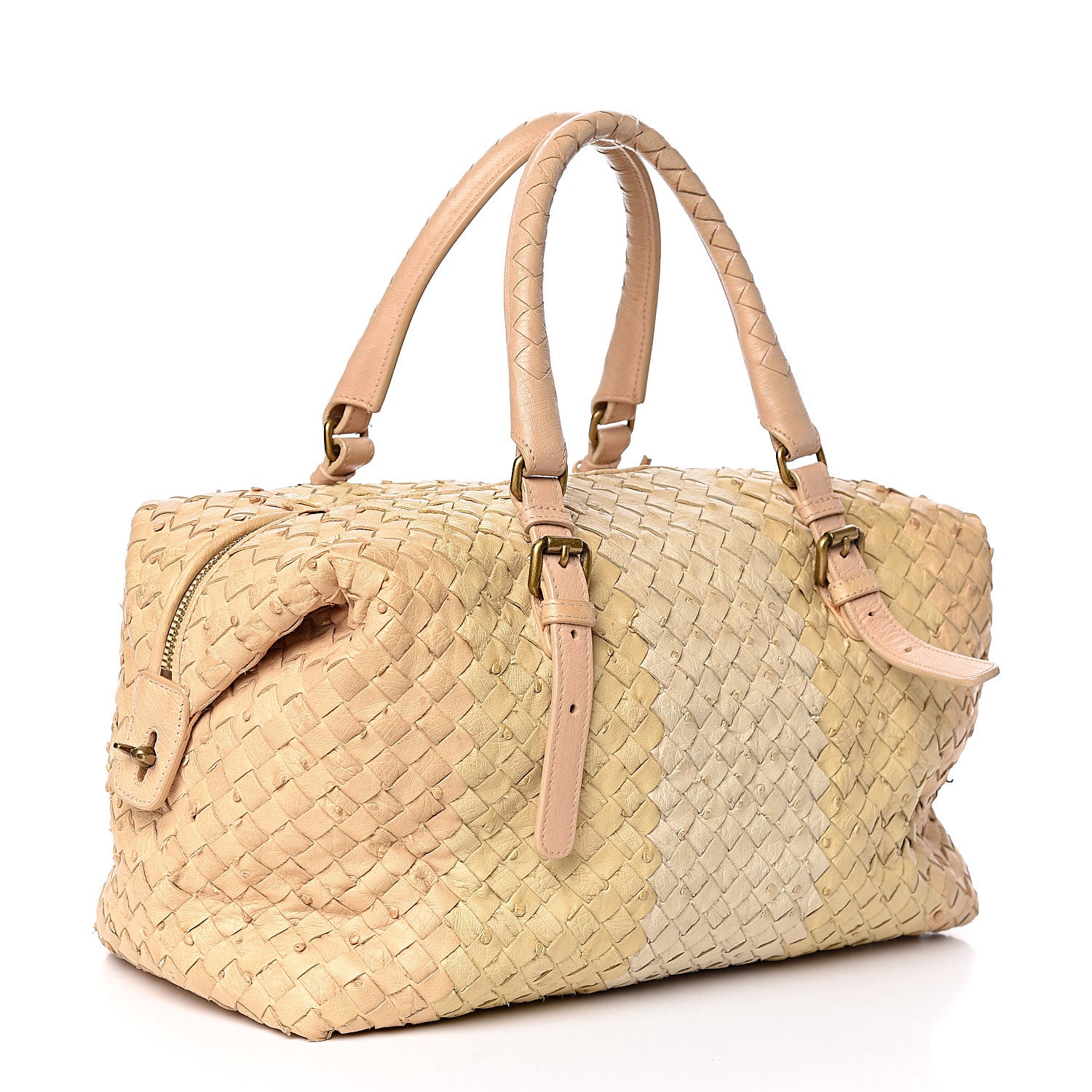 Bottega Veneta Ostrich Intrecciato Montaigne Nude Ivory 3 of 11