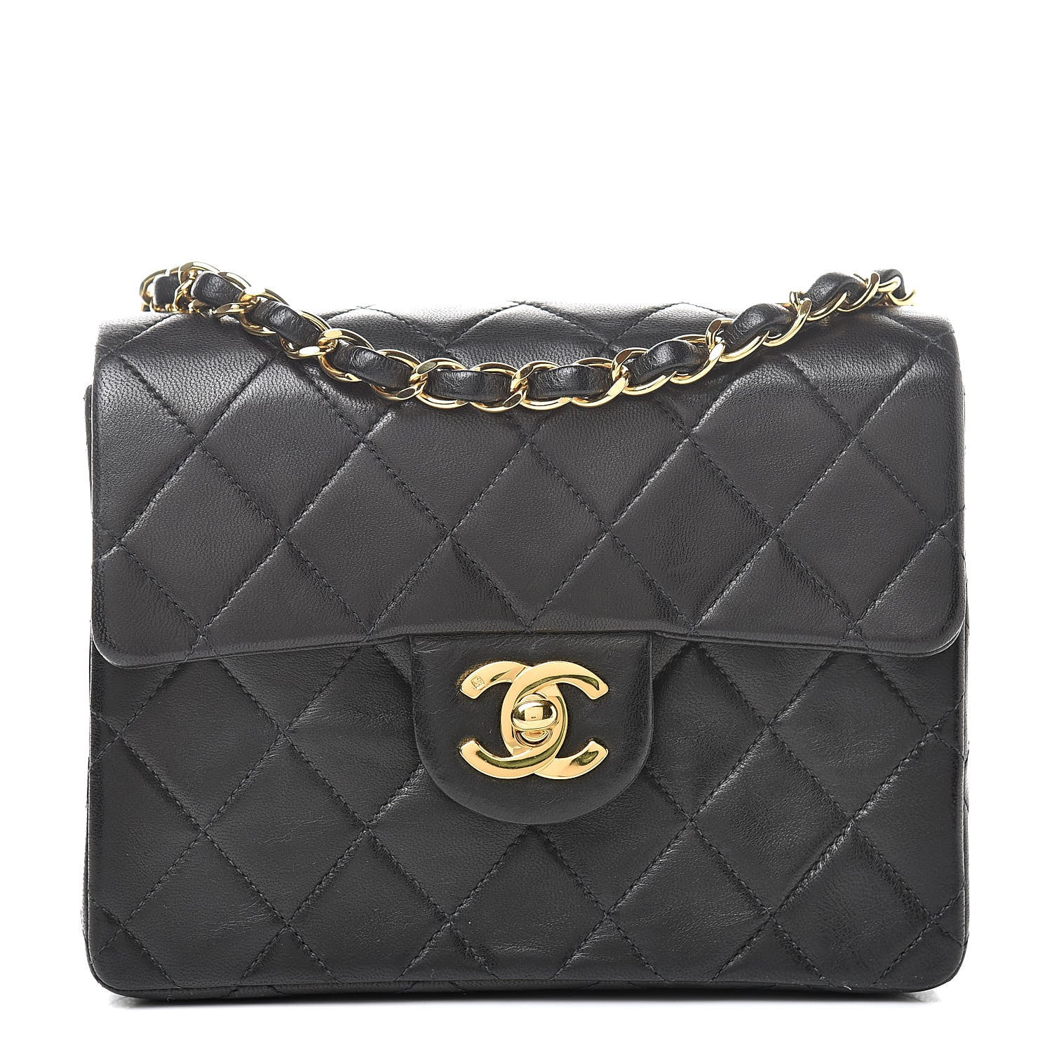 Chanel Lambskin Quilted Mini Square Flap Black 1 of 14