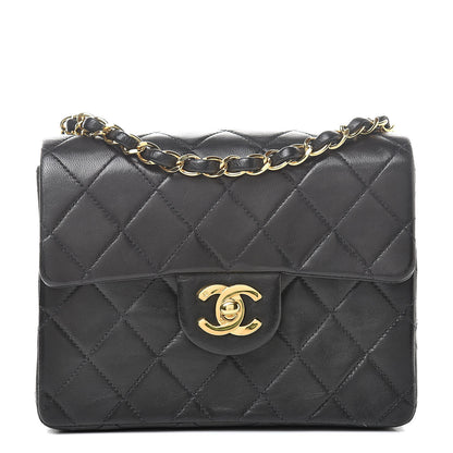 Chanel Lambskin Quilted Mini Square Flap Black 1 of 14