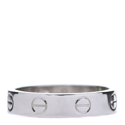 Cartier 18K White Gold Diamond 4mm LOVE Wedding Band Ring 50 5.25 3 of 5