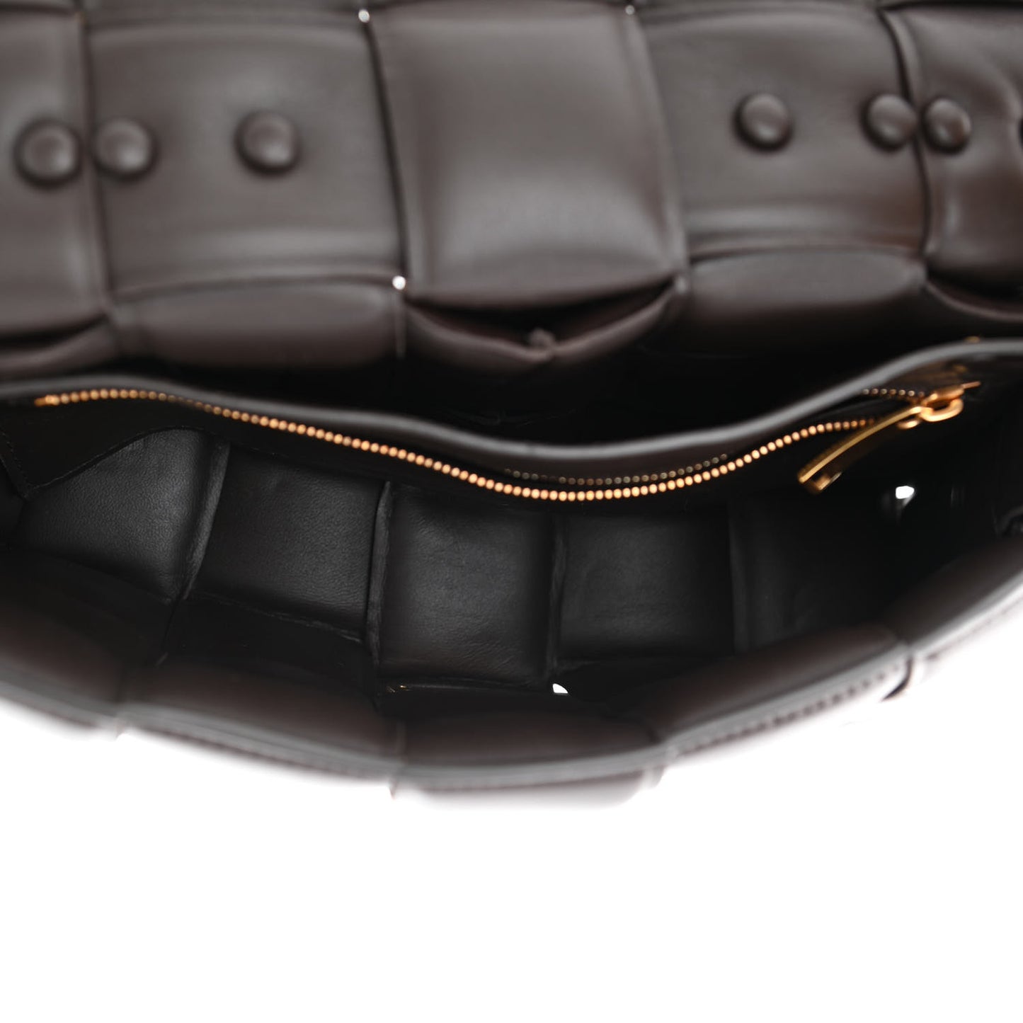 Lambskin Maxi Intreccio Padded Chain Cassette Crossbody Bag Black