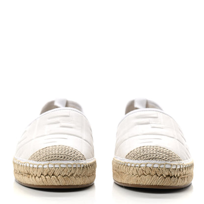 Fendi Nappa FF Embossed Espadrilles 40 Snow 2 of 7