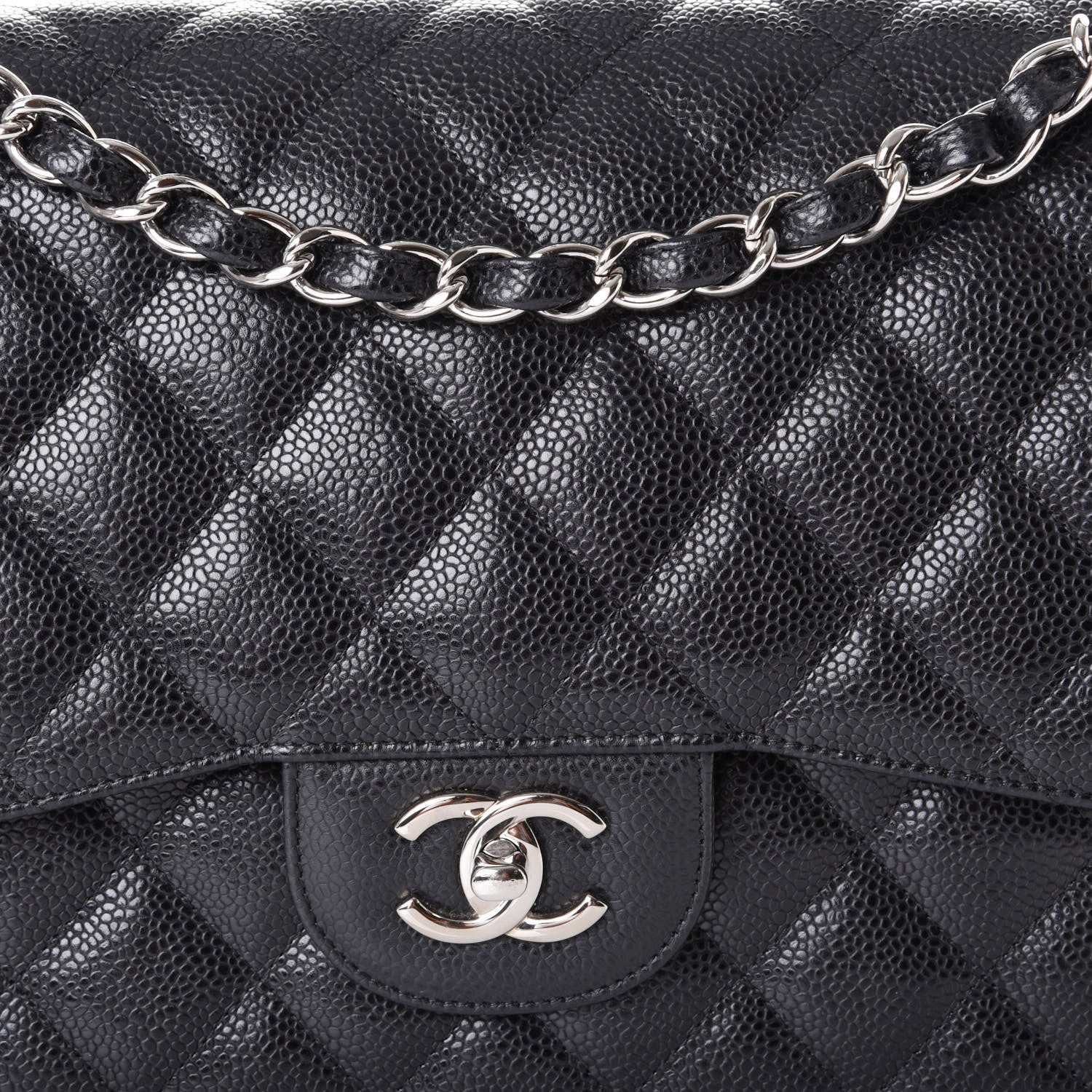 Chanel Caviar Quilted Jumbo Double Flap Black 9 of 9