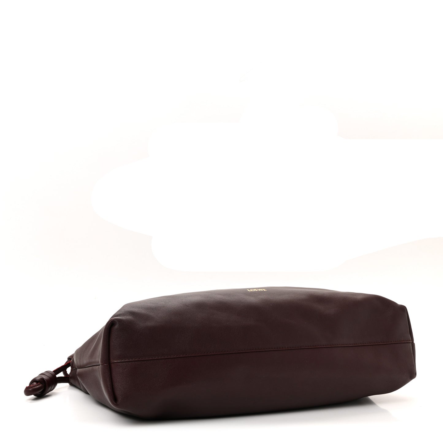 Mellow Nappa Donut Chain Large Flamenco Knot Clutch Dark Burgundy