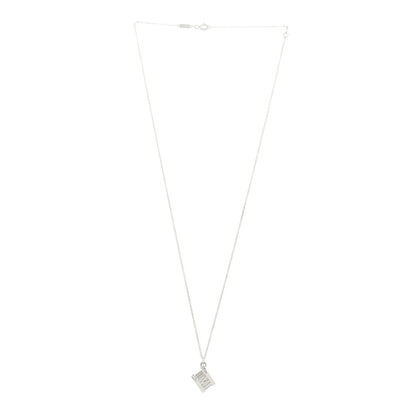 Tiffany Sterling Silver Atlas Cube Pendant Necklace 3 of 5