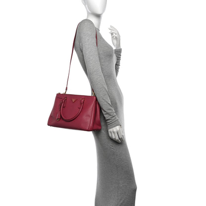 Prada Saffiano Small Galleria Double Zip Tote Peonia 2 of 11