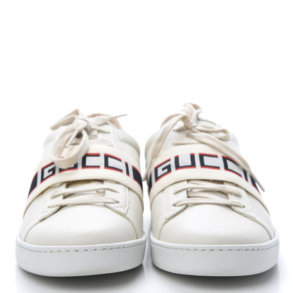 Gucci Calfskin Stripe Womens New Ace Sneakers 41 New Mystic White Ecru Red Flame 2 of 9