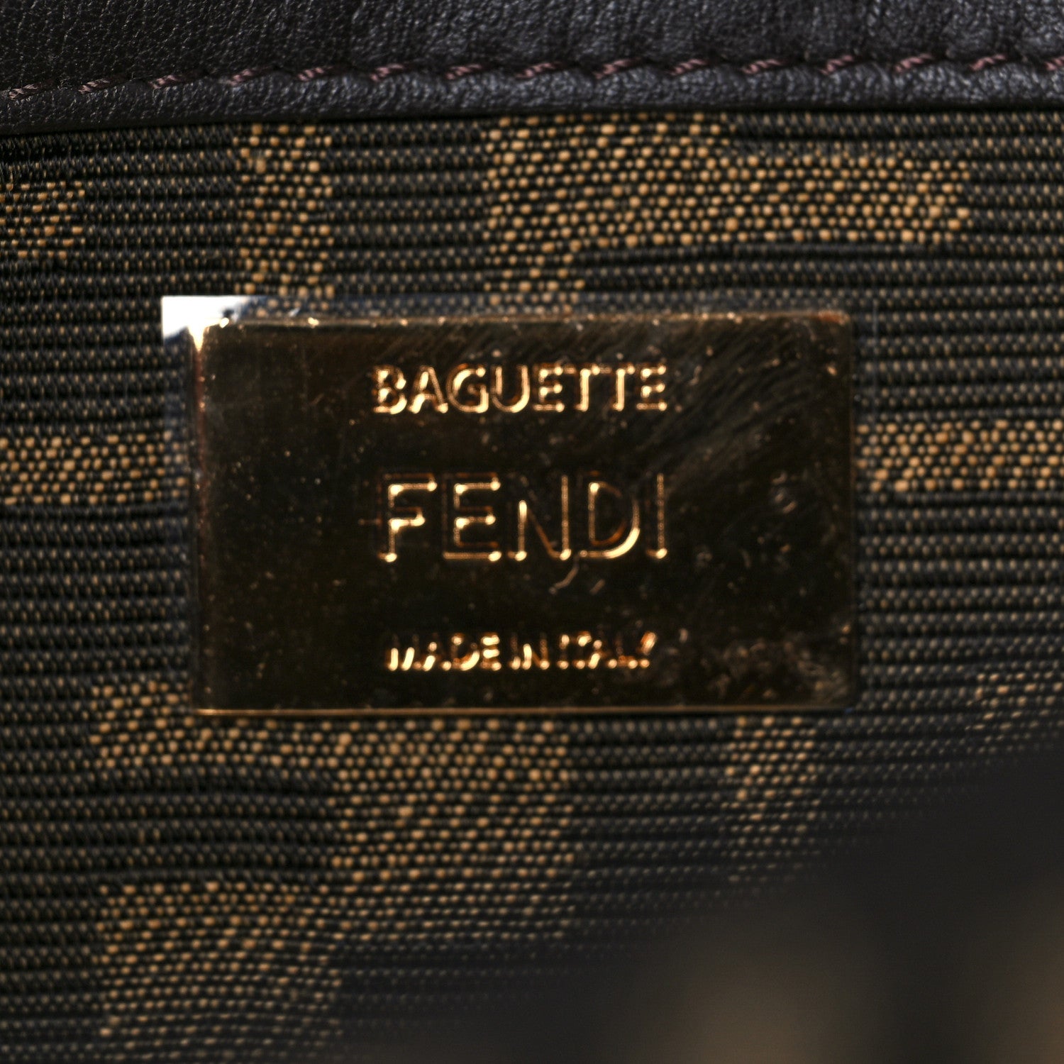Fendi Fabric Jacquard FF 1974 Medium Baguette Tobacco Moro Black 6 of 8