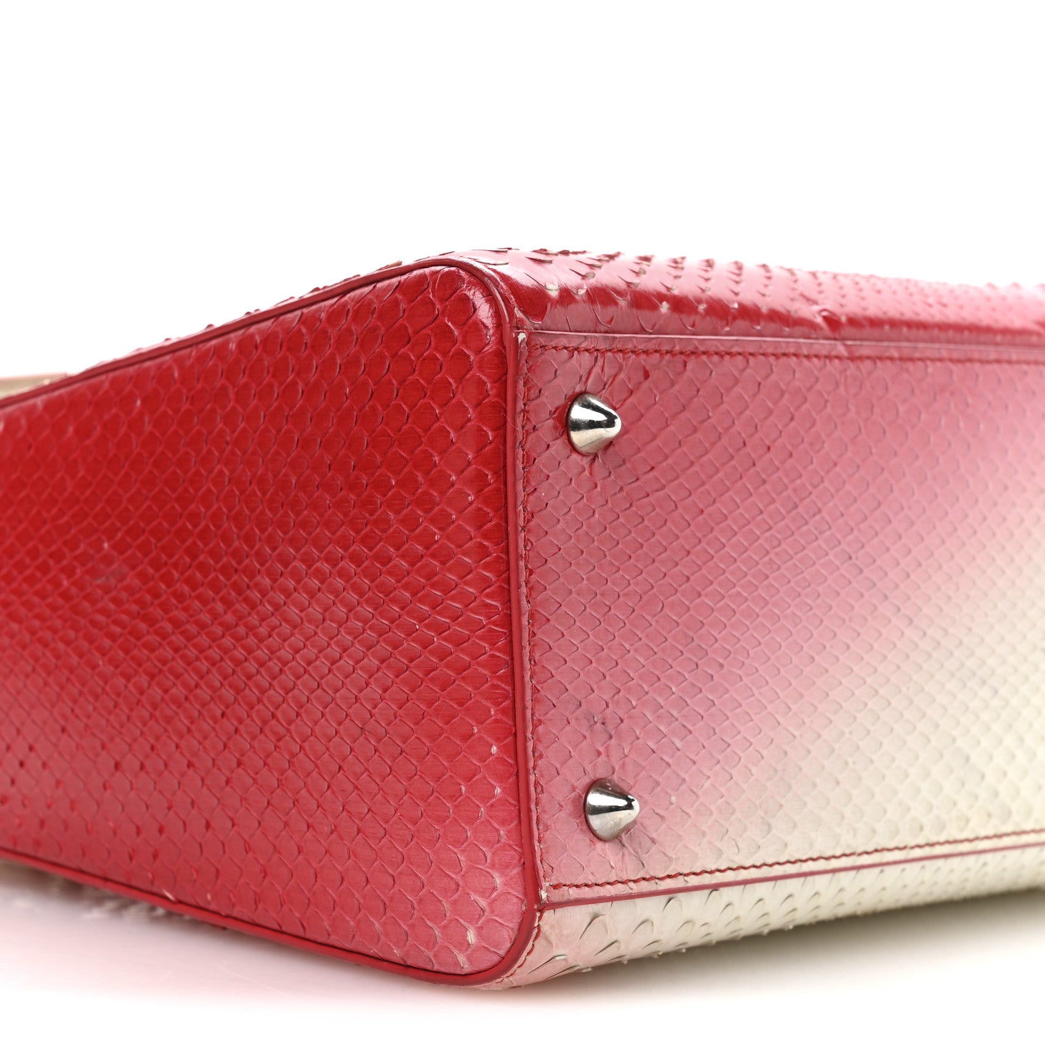 Christian Dior Snakeskin Ombre Medium Lady Dior Red White 9 of 11