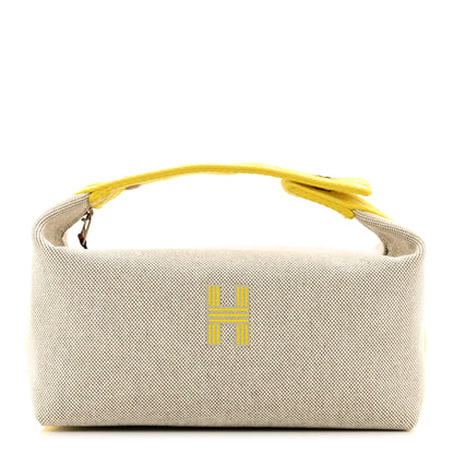 Hermes Canvas Small Bride-A-Brac Pouch Natural Jaune Citron 1 of 6