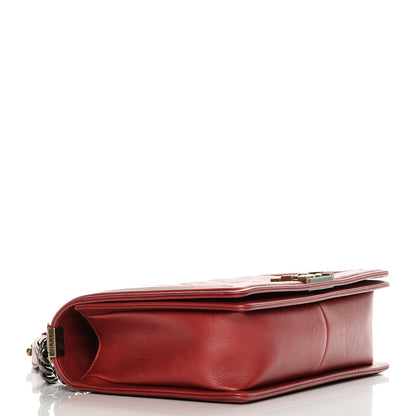 Chanel Calfskin Stitched New Medium Boy Flap Red 4 of 7