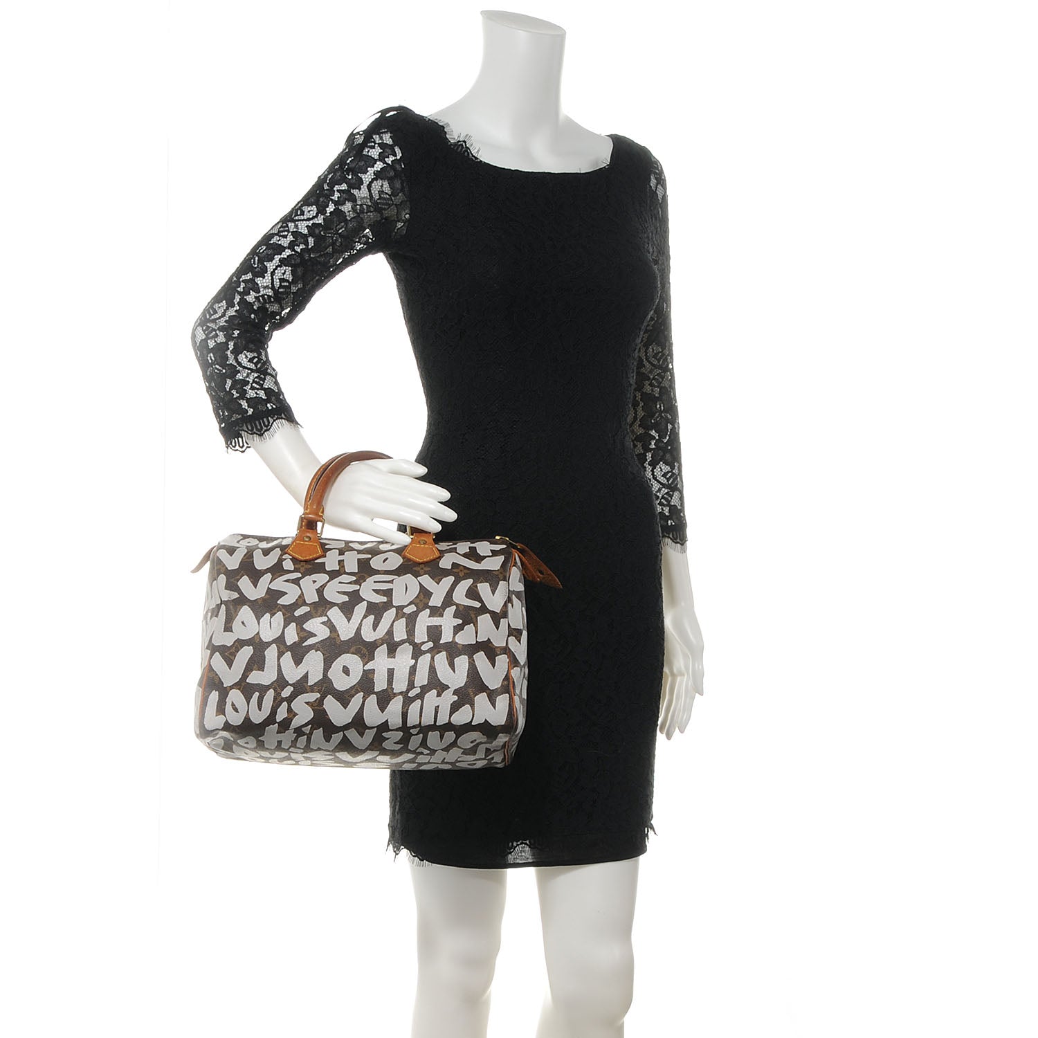 Louis Vuitton Monogram Graffiti Speedy 30 Silver 2 of 7