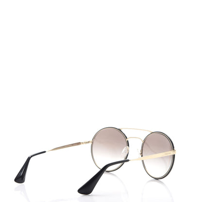 Prada Round Sunglasses SPR 51S Black Gold 4 of 8