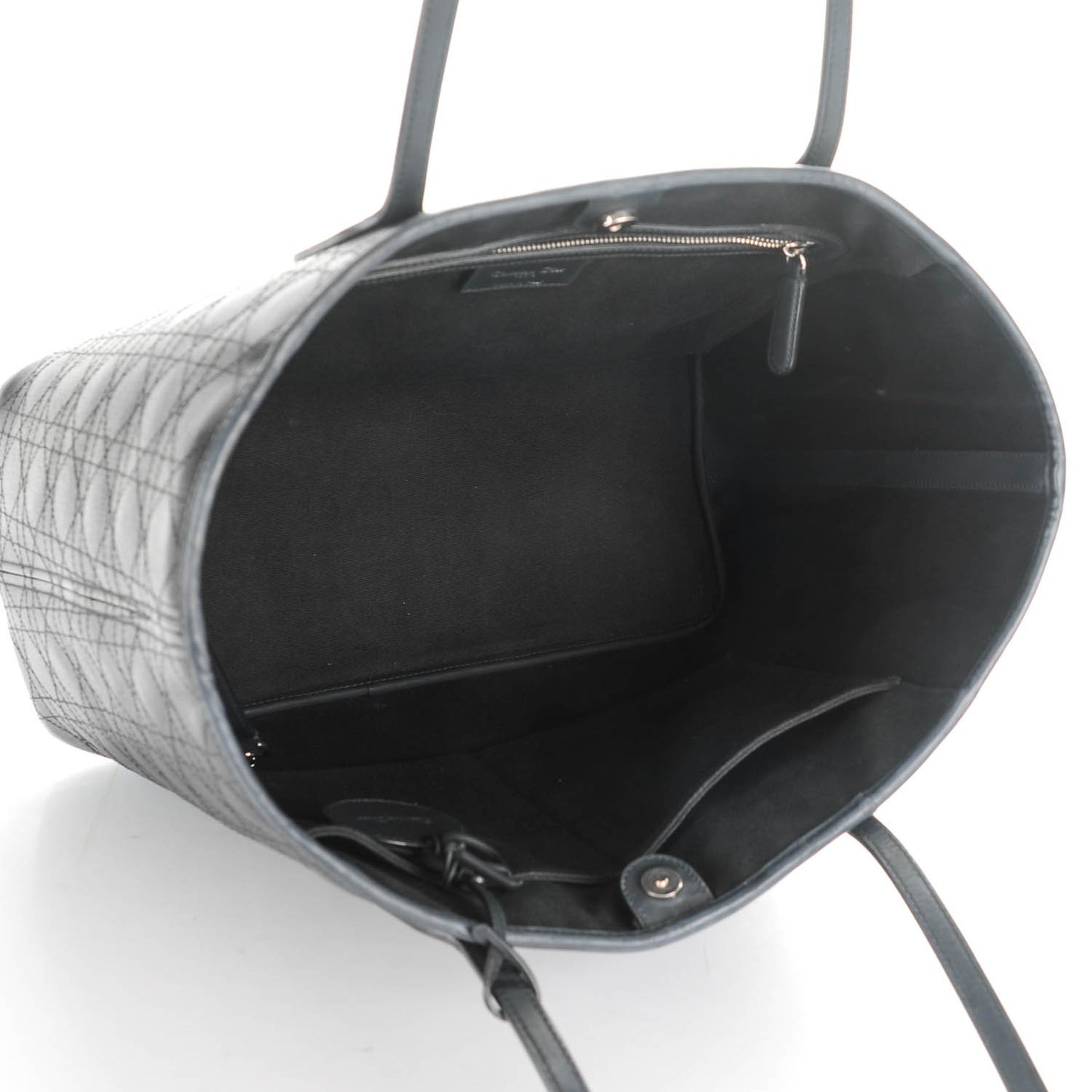 Coated Canvas Cannage Panarea Shopping Tote Black