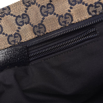 Gucci GG Monogram Medium Web Handle Bucket Tote Navy Blue 7 of 9
