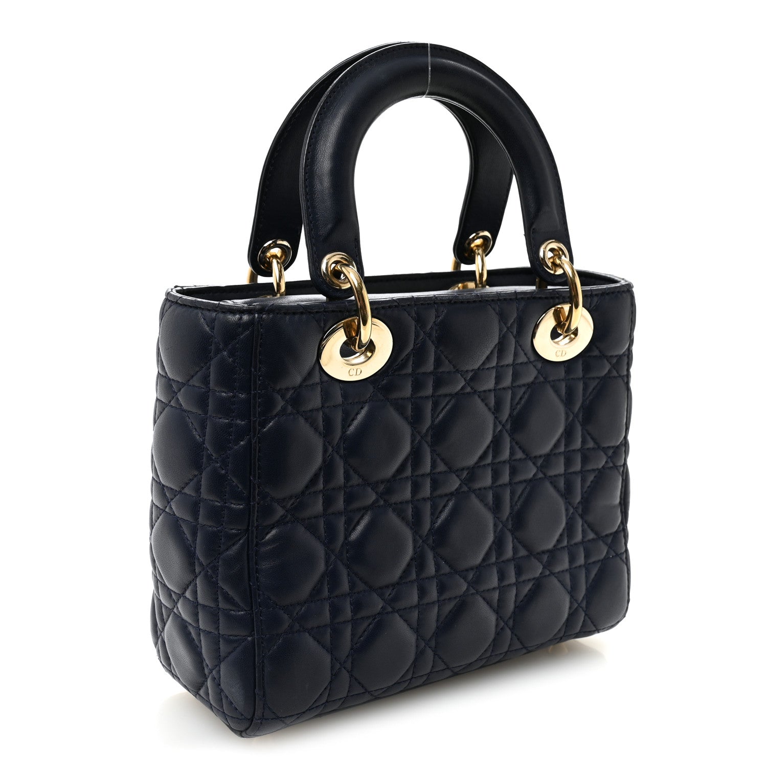 Christian Dior Lambskin Cannage Small Lucky Badges My Lady Dior Navy 3 of 10