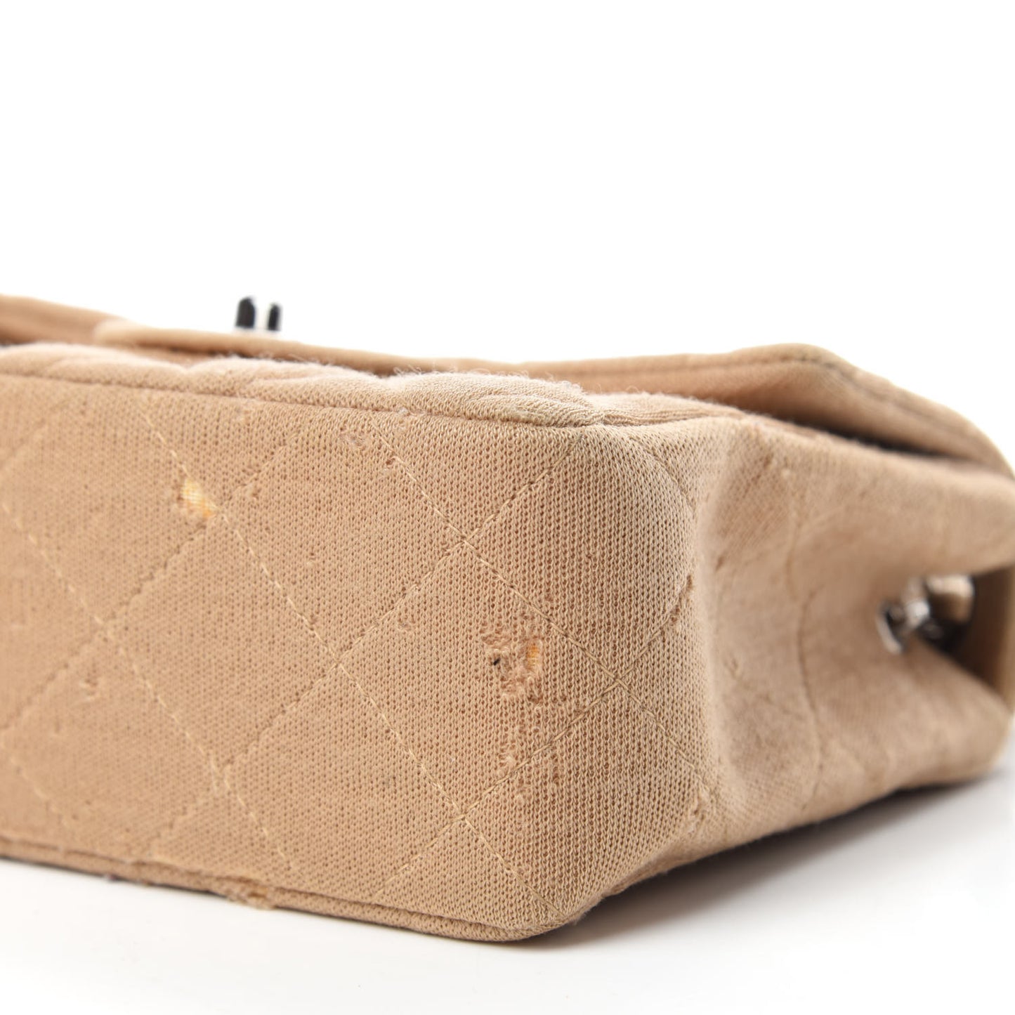 Jersey Quilted Mini Square Flap Beige