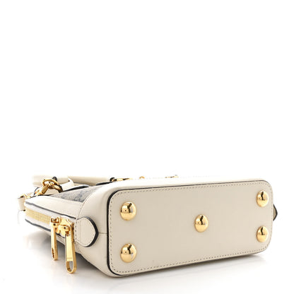 Gucci GG Supreme Monogram Azalea Calfskin Mini Horsebit 1955 Top Handle Bag Beige Ebony Mystic White 4 of 12