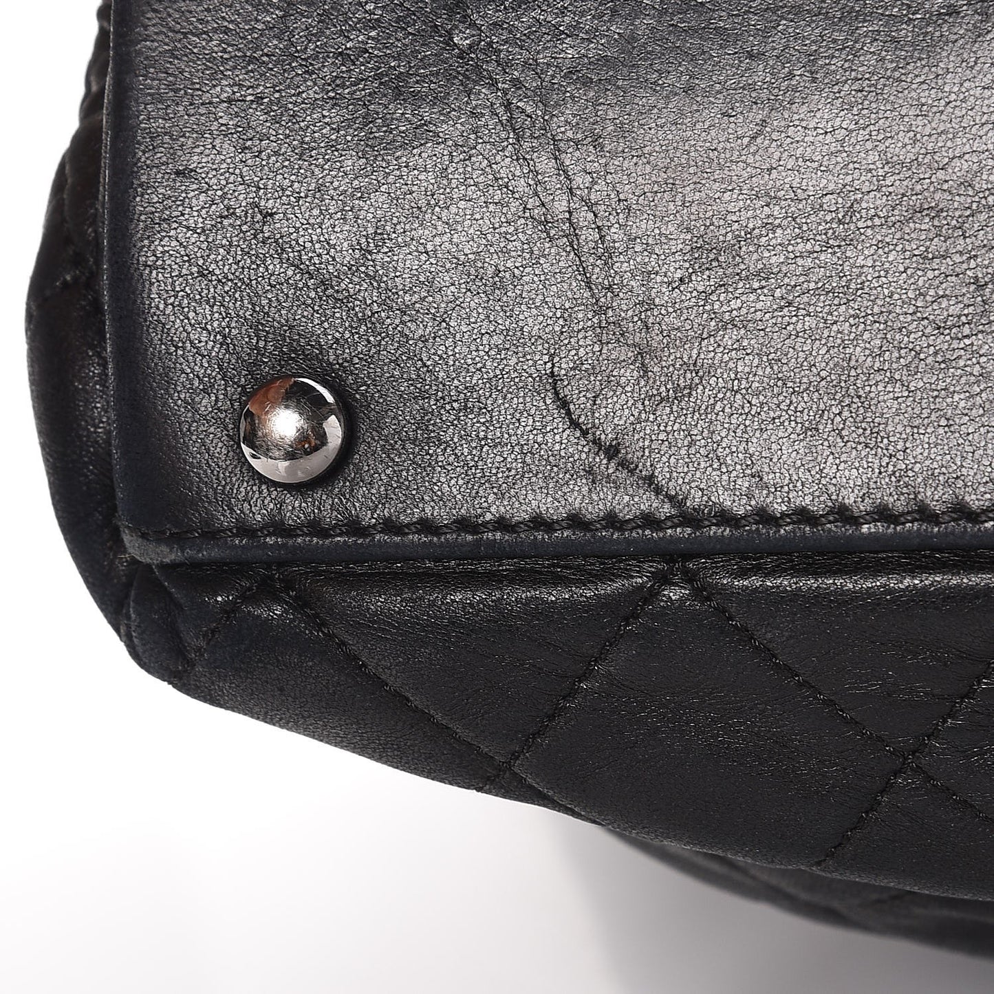 Lambskin Quilted East West Sharpei Tote Black