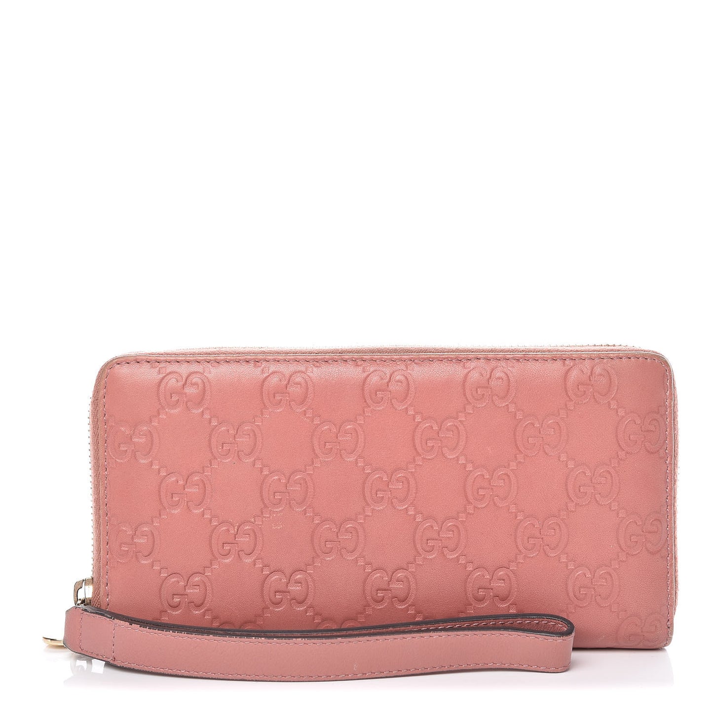 Guccissima Zip Around Heart Wallet Soft Pink
