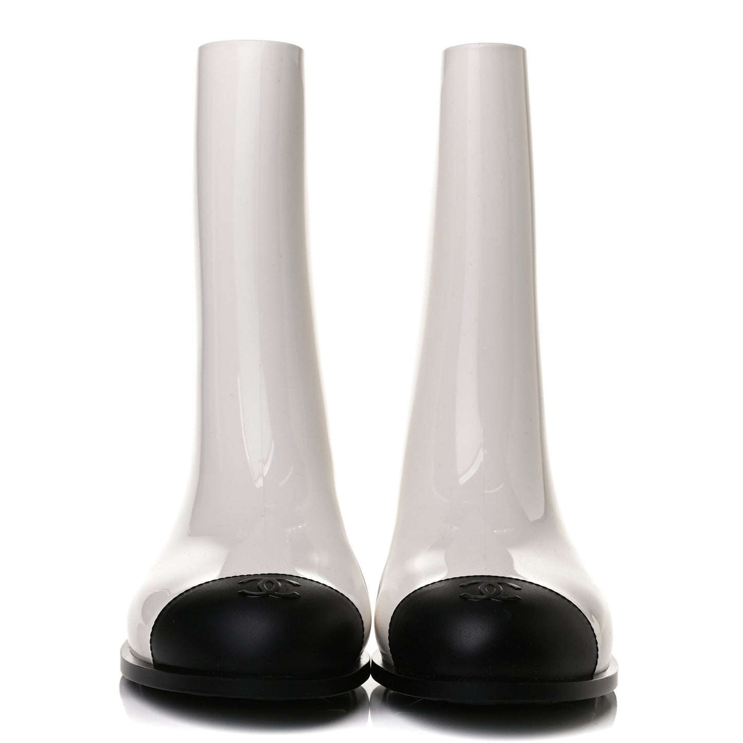 Rubber Rain Boots 38 Ivory Black