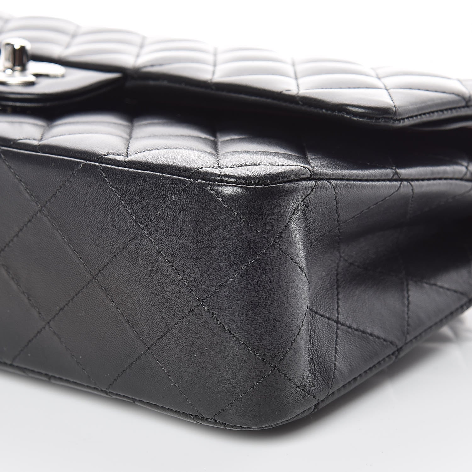 Chanel Lambskin Quilted Medium Double Flap Black 9 of 9