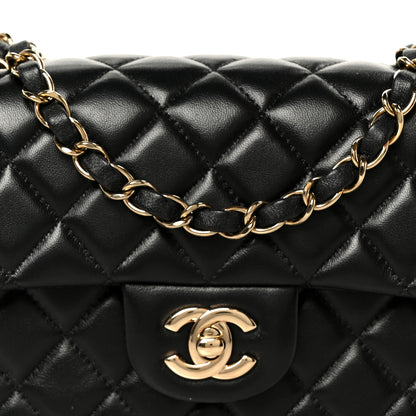 Chanel Lambskin Quilted Mini Rectangular Flap Black 9 of 11