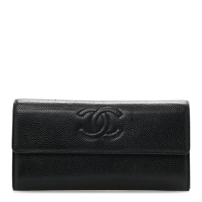 Chanel Caviar Timeless CC Large Gusset Flap Wallet Black 1 of 13