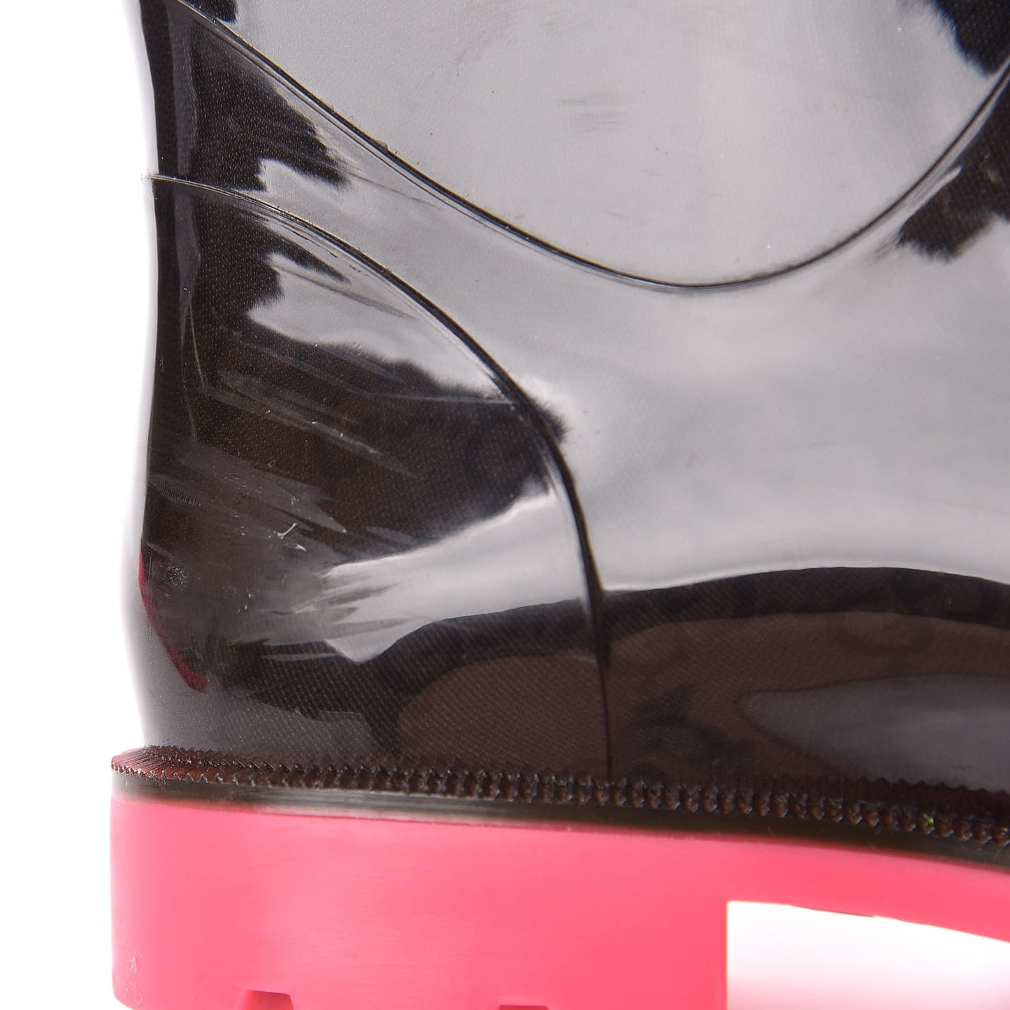 Rubber Monogram Edinburg Rain Boots 36 Pink Brown