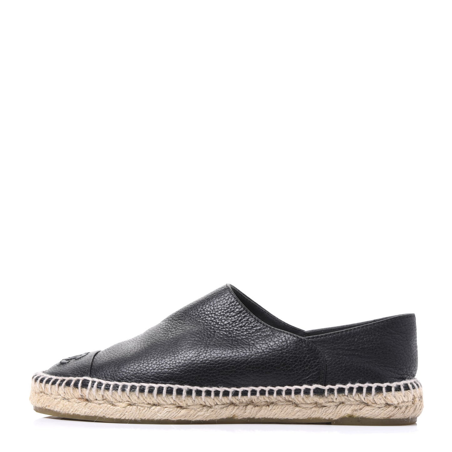 Grained Calfskin CC Espadrilles 40 Black