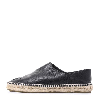Chanel Grained Calfskin CC Espadrilles 40 Black 1 of 8